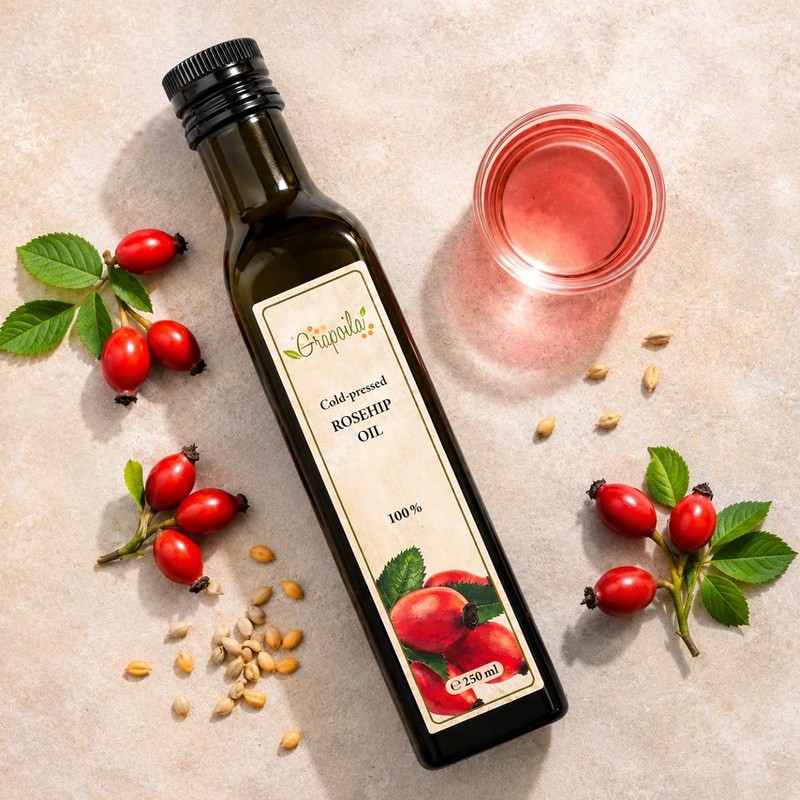 Cold-Pressed Rosehip Oil 250ml - 100% Pure Oil for Body,