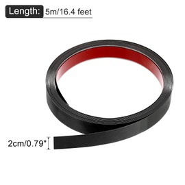 uxcell Wall Trim Molding, 16.4 ft x 0.79 in Stainless Steel Peel and Stick Self Adhesive Trim Metalized Mirror-Like Finish Strip Border Edge Frame Trim for Home DIY Decoration, Black