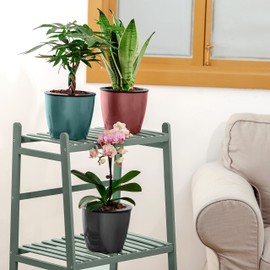 6 Pack 6.7 Inch Self Watering Plant Pot for Indoor Plants, African Violet Pots for Plants with Wick Pot,Large Orchid Pot for Orchid,Self Watering Planter for Devil's Ivy,Spider Plant Home Décor