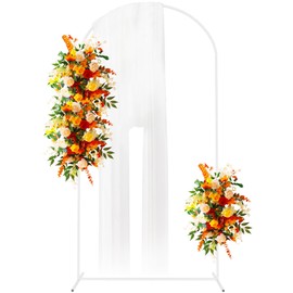 Putros Metal Arch Backdrop Stand 6.6FT White Wedding Backdrop Stand Square Arch Frame for Birthday Party Bridal Baby Shower Ceremony Decoration