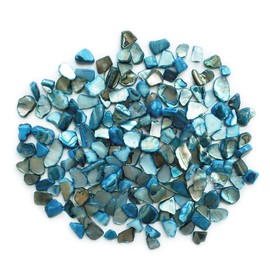 Yew & Tulip Irregular Natural Crushed Shells Chips, 64 oz (4 lb) Sky Blue Nacre Mosaic Fragments, Mother of Pearl Shells for Crafts, Home Décor, Vase Filler, Wedding, DIY etc. (64 oz (4 lb), Sky Blue)