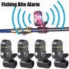 4Pcs Electronic LED Light Fishing Bite Sound Alarm Alert Bell