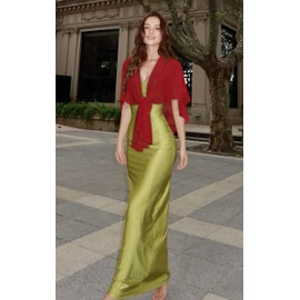 CHICGAL Shawls and Wraps for Evening Dresses Sheer Womens Chiffon Scarf Wedding Bridal Cover Up, Red