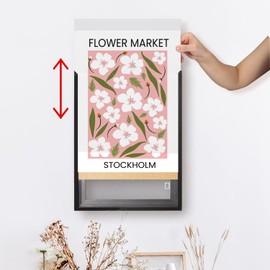 16x24 Inch Poster Frame, Plexiglass, Set of 2, Black Snap Frames, Front-loading Frame, Coating Aluminum Profile, Display Horizontally & Vertically