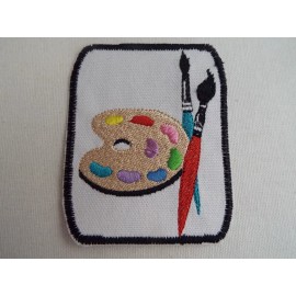 Handmade Paint Palette Brushes Embroidered Iron-on Patch