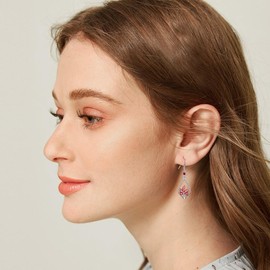 MONGAS Maple Leaf Earrings Sterling Silver Fall Maple Leaf Dangle Earrings Fall Maple Leaf Jewelry for Women, No Gemstone