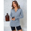 PRETTYGARDEN Womens Long Sleeve Quarter Zip Pullover Sweater Casual Loose