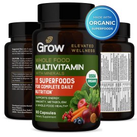 Grow Vitamin Dr. Berg Whole Food Multivitamin with Minerals, Daily for Men & Women, USDA 90CT