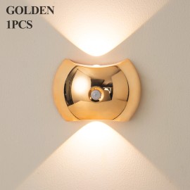 Motion Sensor Wireless Magnetic Night Lights Smart Home Decor Usb Rechargeable Wall Lamps Bedroom Bedside Led Lights for HomeBody color: Gold, Lamp Power(W): 1, Lamp Sizes: Small