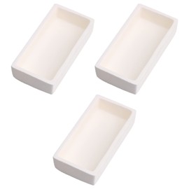 BQLZR Alumina Ceramic Crucible Holder Rectangle 3.15x1.57x0.71" 50ml Pack of 3