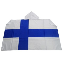 AZ FLAG - Cape Flag Finland - 150 x 90 cm - Finnish Cape Flag 100% Polyester with Integrated Sleeves and Hood - Body Flag 80 g