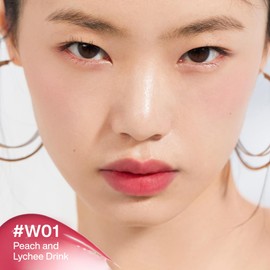 Lipstick Watery Lip Matt Finish Hydrating Long-lasting Smudge-proof Lip Stain Makeup High Pigment Lightweight Non Sticky Lip Gloss for Girls and Women, 0.1 oz (3g) (W01)