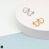 Amberta Women 925 Sterling Silver Minimalist Stud Earrings: Gold Plated