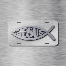NEW Jesus Fish God Bible Christian Cross Plate CAR SUV Truck
