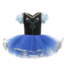 Lito Angels Princess Anna Ballerina Costume for Baby Girls, Fancy Ballet Tutu Dress Dance Wear Outfit, Age 18-24 Months Dark Blue (Tag Number 90)