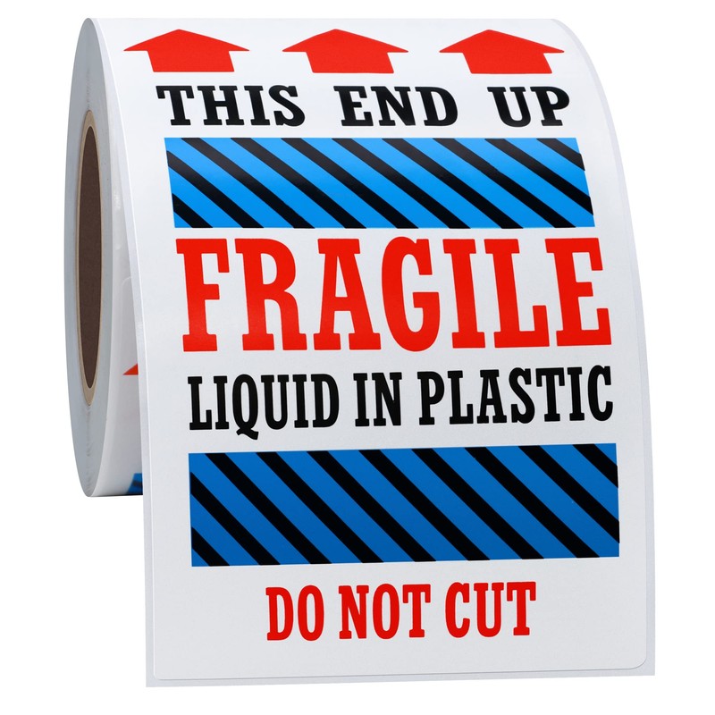 Hylabelest 3×5 Inch Fragile This End Up Stickers Liquid in