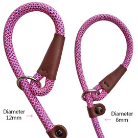 MayPaw 7FT Dog Slip Lead, Strong Nylon Rope Lead Leash, 6mm & 12mm Thick Dog Training Lead for Small Medium Large Dogs