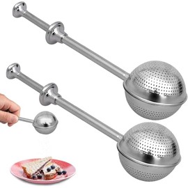 2 Pcs Bakers Dusting Wand for Sugar Flour and Spices, Stainless Steel Flour Duster for Baking, Powdered Sugar Shaker Duster Sifter