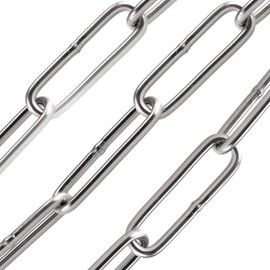 FASTON® Stainless Steel Chain 2 mm Stainless Steel Chain (2 Metres) Stainless Steel Link Chain Barrier Chain Round Steel Chain