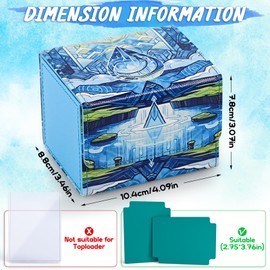 UAONO Deck Box for MTG Cards, Trading Card Storage Box Holds 120+ Sleeved Commander Deck, PU Leather Card Box Suits TCG Magic Cards with 2 Dividers (Blue,Drop)