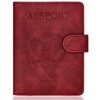 WALNEW Passport Holder Cover Case RFID Passport Travel Wallet, Red