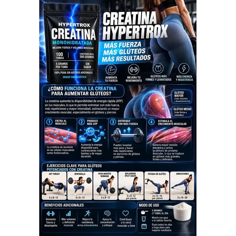 Creatina Monohidratada Usp 500g Micronizada Sin Sabor 100tom