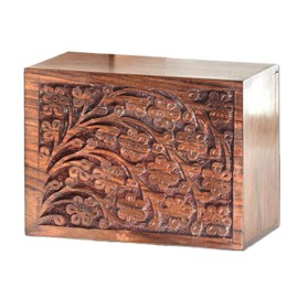 SOULURNS Cremation Urn for Human Ashes Decorative Wood Urns Memorial Urn Funeral Urns for Adults Wooden Urn for Men Women Rosewood pet urn (Tree of Life, Fits 10 Lbs)