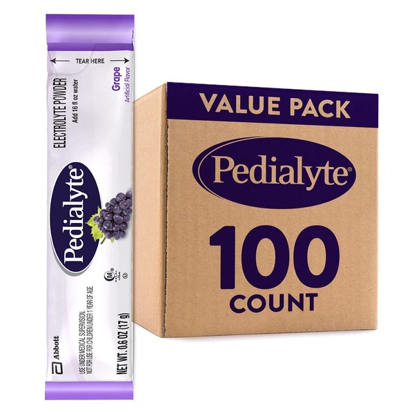 Pedialyte Pedialyte Electrolyte Powder Packets, Grape, Hydration Drink, 100 Single-Serving