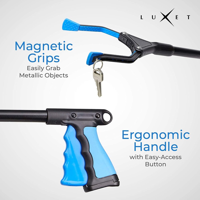 Grabber Reacher Tool, Luxet Long Steel Foldable Pick Up Stick,