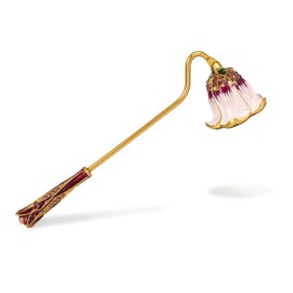 Xinally Elegant Royal-Style Candle Snuffer with Pearl Inlay,Long Handle Candle Extinguisher Accessory for Putting Out Extinguish Candl (Style C)