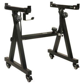 Kadence Black Z Style Metal Adjustable Keyboard Stand - Fits 54-88 Key Electric Pianos - Heavy Duty Digital Piano Stand with Wheels