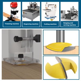 eMagTech 6.35mm Shank Horizontal Crown Router Bit Crown Cap Molding Router Bit Woodworking Cuttting Tool for Cutting Solid Wood Plywood MDF 44mm Width 11mm Cutting Depth