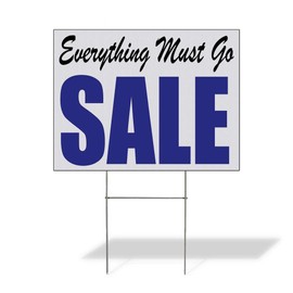Fastasticdeals Weatherproof Yard Sign Everything Must Go Sale Business C White Lawn Garden Ideas 18x12 Inches 1 Side Print