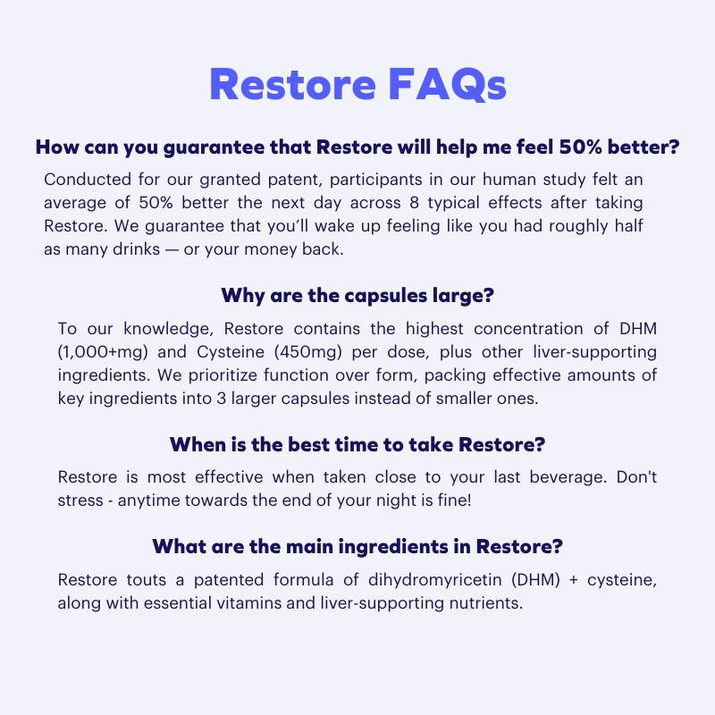 Cheers Restore | Supplement with DHM + L-Cysteine | 12