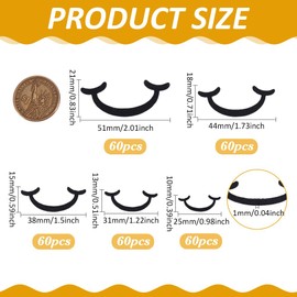 FINGERINSPIRE 300PCS Felt Mouth for Dolls 5 Sizes Black Felt Mouth Felt Craft Doll Mouths Safety Felt Mouth for Crafts Dolls Puppet Teddy Bear Crochet Toy Plush Animals DIY Making Accessories