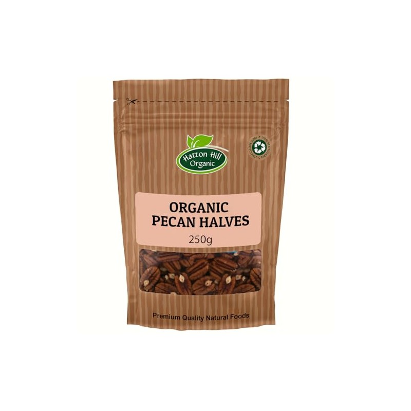 Organic Pecan Halves 250g | Perfect for Snacking, Baking, Salads,