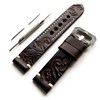 Dark Brown 22mm Tooled Embossed Genuine Premium Leather Band Strap