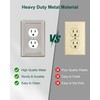 TREEWELL 6-Pack Duplex Outlet Cover Plate, Metal Wall Plates for
