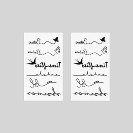 Oottati 2 Sheets Small Tiny Temporary Tattoo Stickers Finger Birds Believe