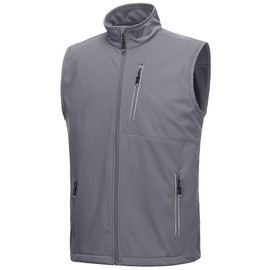 33,000ft Men's Windproof Lightweight Golf Vest Outerwear with Pockets, Softshell Sleeveless Jacket for Running Hiking Sports