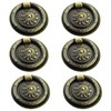 Jinyuanchao 6PCS Drop Ring Handles Dresser Ring Pull Brass Oil-Rubbed