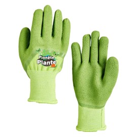 S.fields.inc Gardening Gloves, Kids, Children's Garden Gloves, Rubber Gloves, Potato Digging, Excursions, Outside School, 4-9 Years Old, Lower Grades (Green)