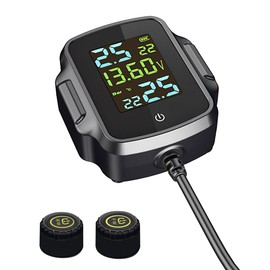 OBEST TPMS Motorcycle Tire Pressure Sensor with Real-Time Tire Pressure and Temperature Monitoring, Port, QC 3.0 Fast Charging, Voltage Measurement Function, Motorcycle TPMS, Motorcycle Tire Pressure