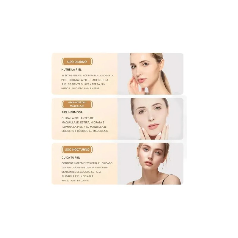 Suero Facial Arroz Kit 6pz Bioaqua Skincare Aclara Manchas