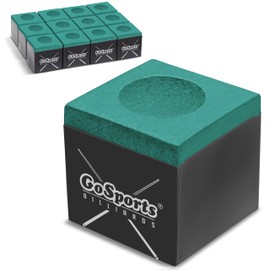 GoSports GoSports Premium Pool Cue Chalk Cube 12 Pack - Green Billiards Pool Stick Chalk