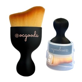 ocgoods Skincare Angled Kabuki Makeup Brush Applicator for Liquid Foundation Sunscreen BB Cream Bronzer Self-Tan and Tinted Moisturizer
