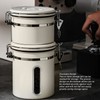 Coffee Canister 1800ml 304 Stainless Steel Window Design One Way