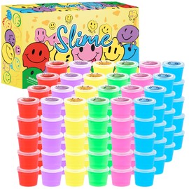 120 Pack for Kids Clear Crystal Bulk Slime Kit, Smiling Slime Color Box, Slime Kit for Girls and Boys, Stress Relief Kids Slime Kits for Toddlers, Classroom Reward, Valentine's Day Party Supplies