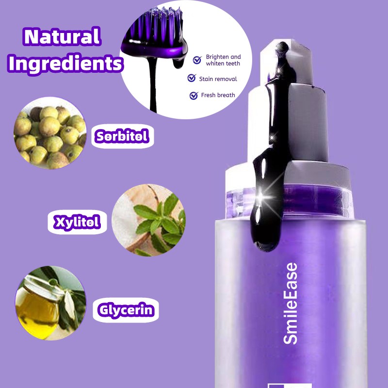 V34 purple toothpaste hismile colour corrector Whitening teeth karang gigi