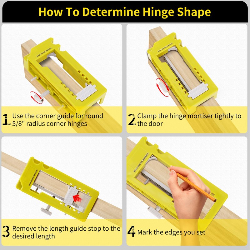 Door Hinge Jig, Hinge Router Template Mortiser Mounting Kit for